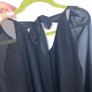 NINE WEST Black Blouse with Bow tie back accent Size M